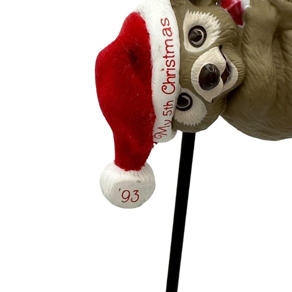 Hallmark Keepsake Ornament Childs Fifth Christmas 1993 Teddy Bear Age Collection - Picture 3 of 8